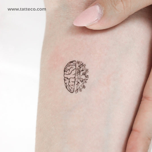 Tatuaje temporal de flor de cerebro - Juego de 3