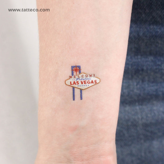Tatuaje temporal pequeño de bienvenida a Las Vegas (juego de 3)