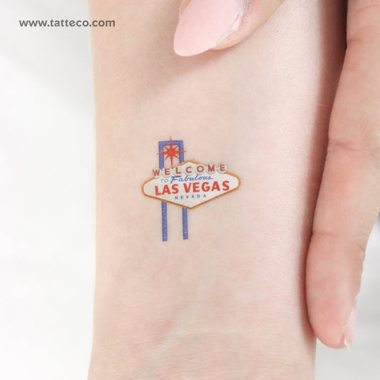 Tatuaje temporal pequeño de bienvenida a Las Vegas (juego de 3)