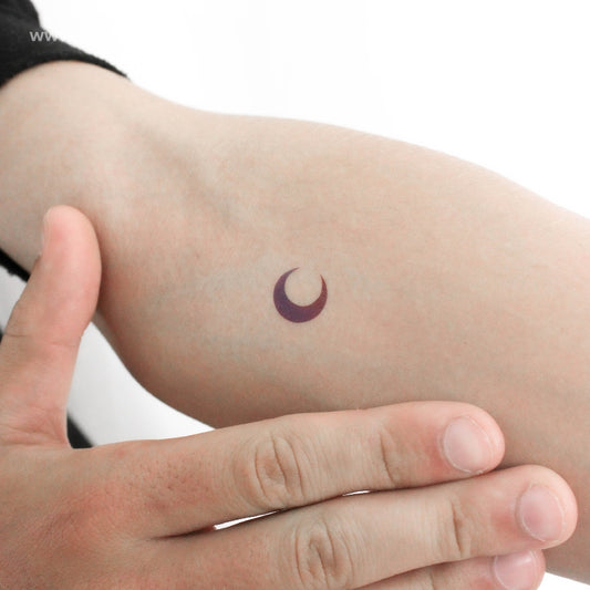 Tatuaje temporal de luna creciente morada (juego de 3)