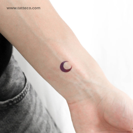 Tatuaje temporal de luna creciente morada (juego de 3)