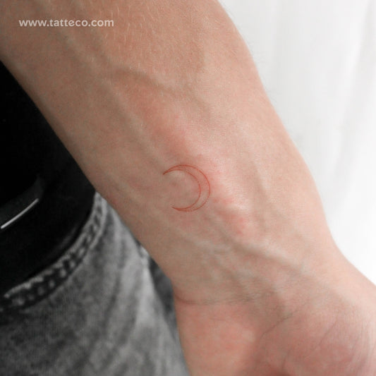 Tatuaje temporal de luna creciente tipo I [rojo] de Jakenowicz - Juego de 3