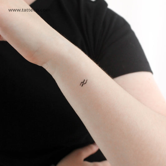 Tatuaje temporal de letra Z manuscrita - Juego de 3