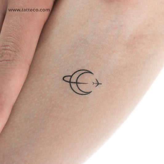 Tatuaje temporal "Volando alrededor de la luna" - Juego de 3