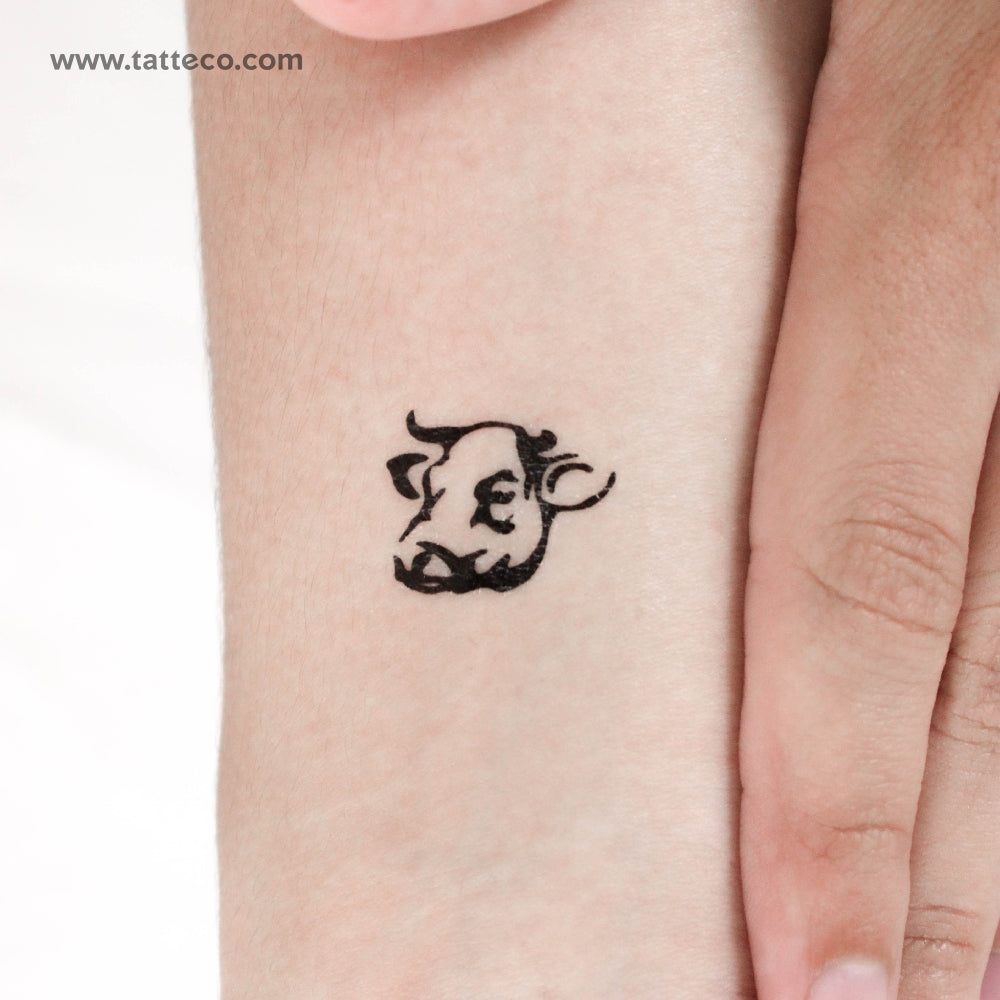 Cow Head Temporary Tattoo - Set of 3