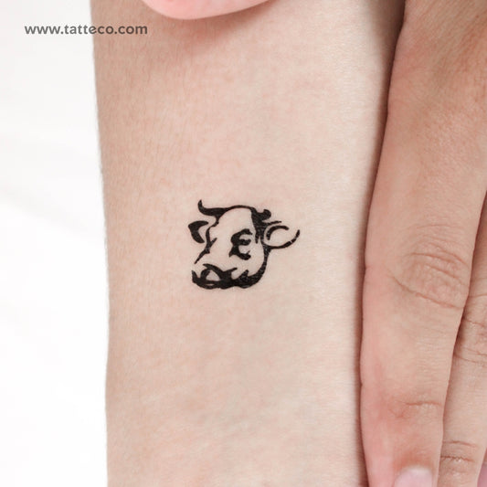 Cow Head Temporary Tattoo - Set of 3