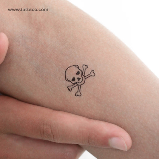 Tatuaje temporal de calavera de peligro - Juego de 3