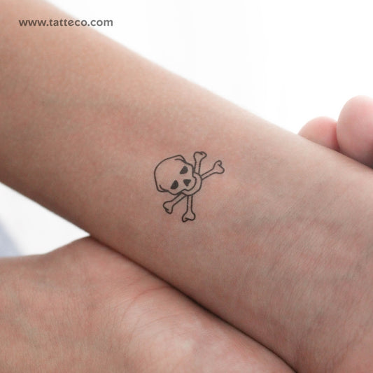 Tatuaje temporal de calavera de peligro - Juego de 3