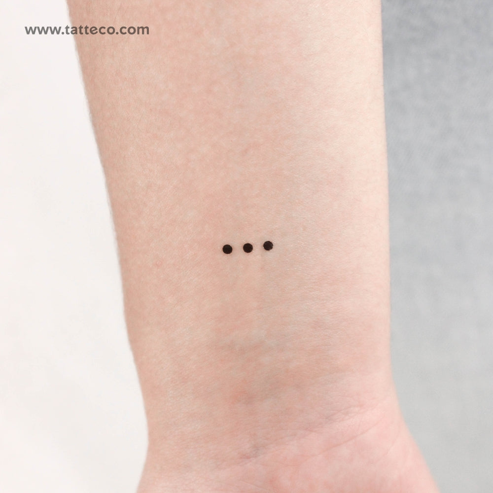 Morse Code S Temporary Tattoo - Set of 3