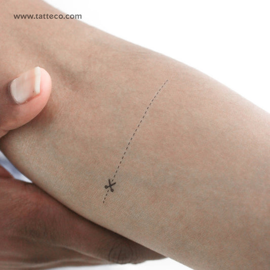 Open Here Scissors Temporary Tattoo - Set of 3