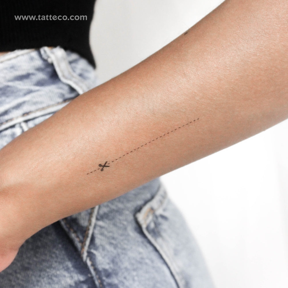 Open Here Scissors Temporary Tattoo - Set of 3
