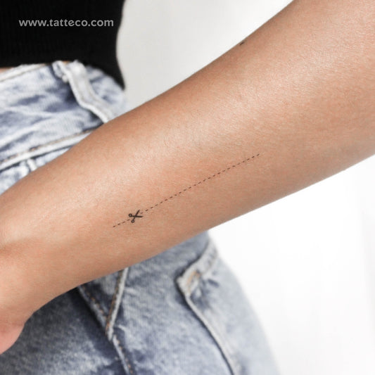 Open Here Scissors Temporary Tattoo - Set of 3