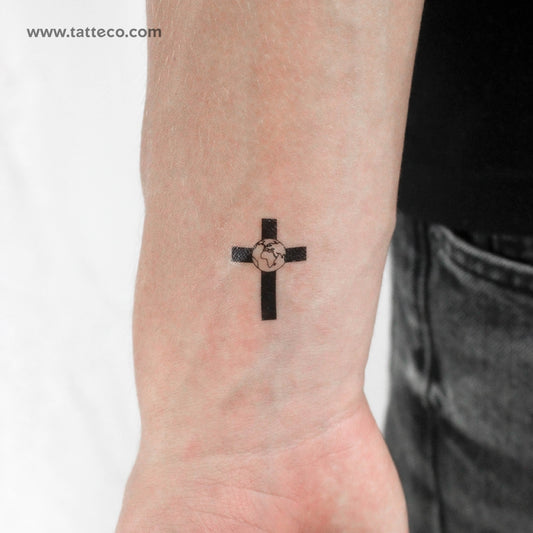 Tatuaje temporal de cruz de la Tierra - Juego de 3
