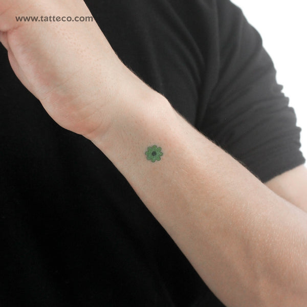 Light Green Flower Temporary Tattoo - Set of 3