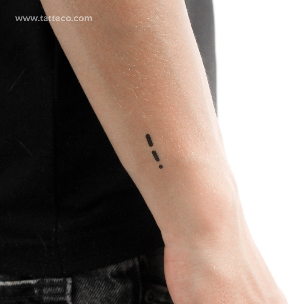 Morse Code G Temporary Tattoo - Set of 3