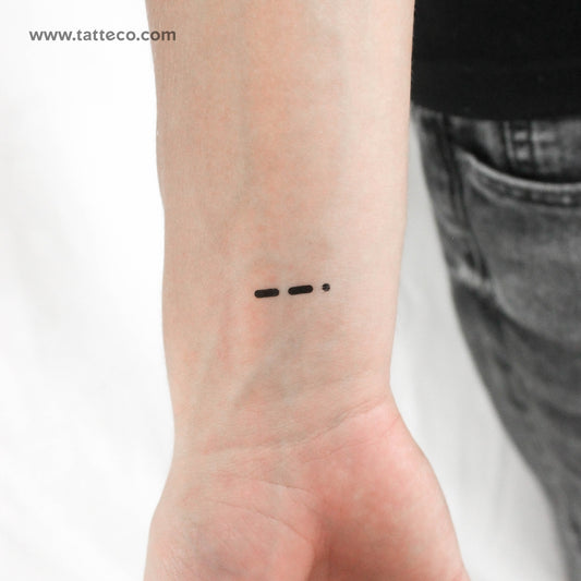 Morse Code G Temporary Tattoo - Set of 3