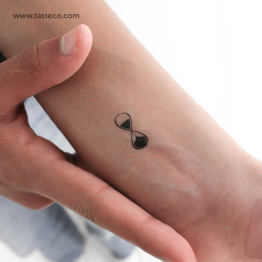 Tatuaje temporal de reloj de arena infinito (juego de 3)