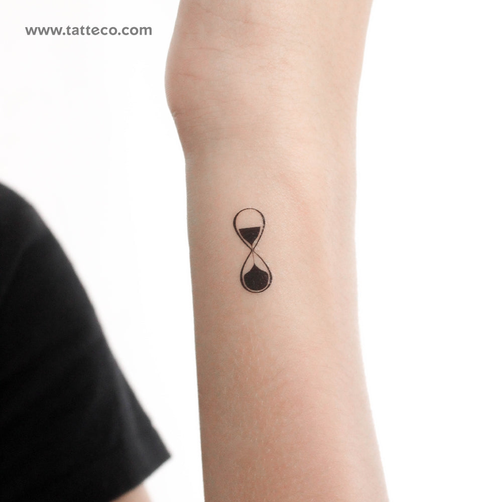 Tatuaje temporal de reloj de arena infinito (juego de 3)