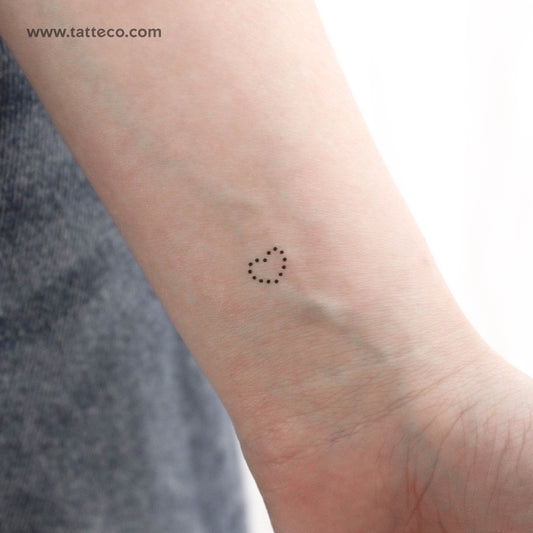Tiny Dotted Heart Temporary Tattoo - Set of 3