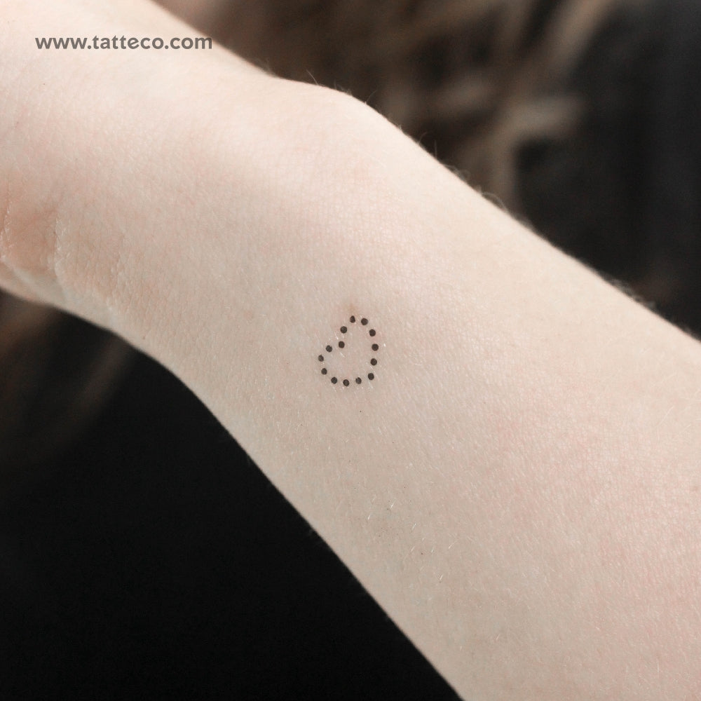 Tiny Dotted Heart Temporary Tattoo - Set of 3