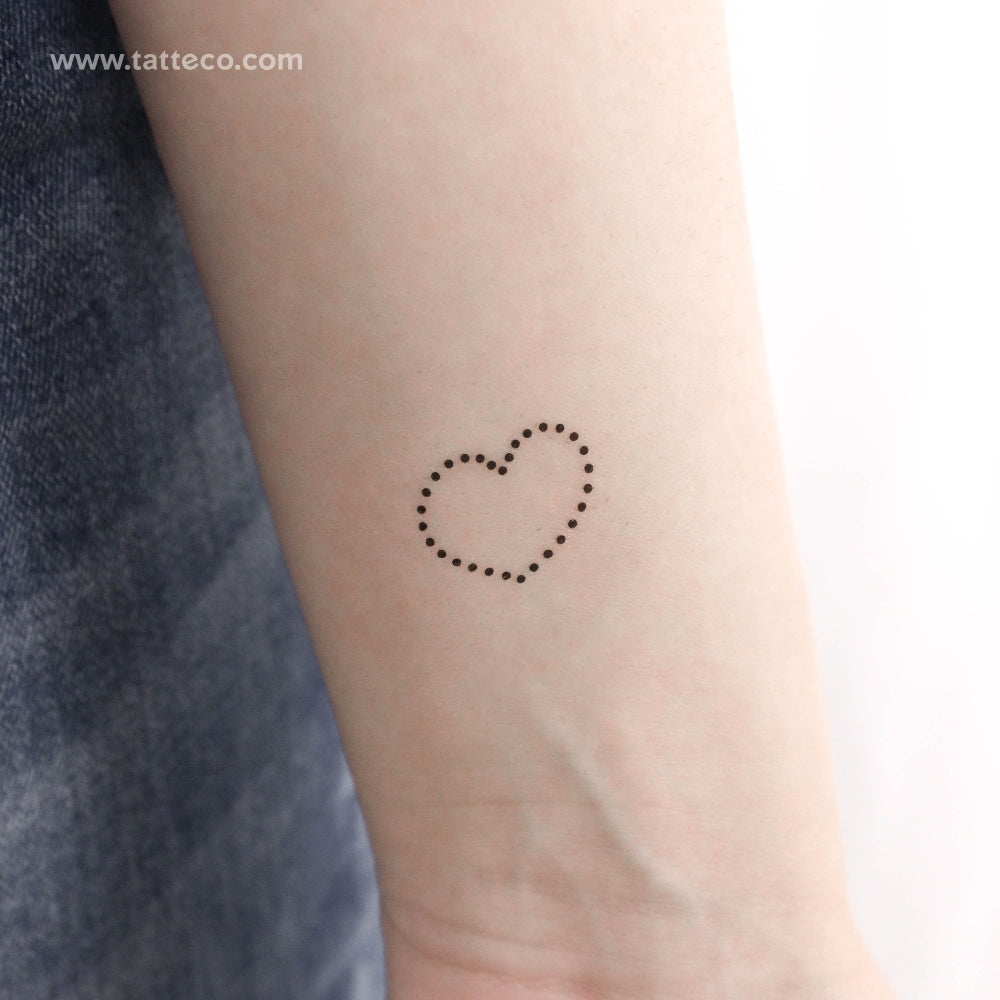 Dotted Heart Temporary Tattoo - Set of 3