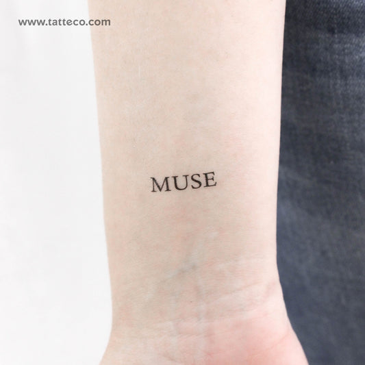 Tatuaje temporal de musa en mayúsculas - Juego de 3