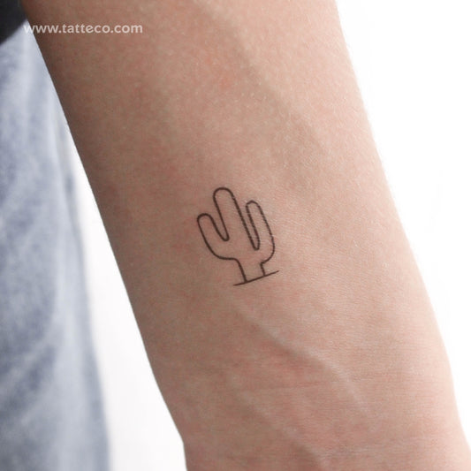 Tatuaje temporal de cactus saguaro pequeño (juego de 3)