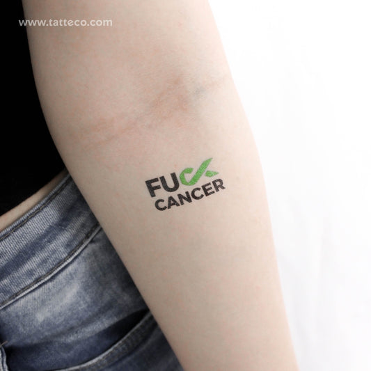 Tatuaje temporal "Fuck Lymphoma Cancer" (juego de 3)