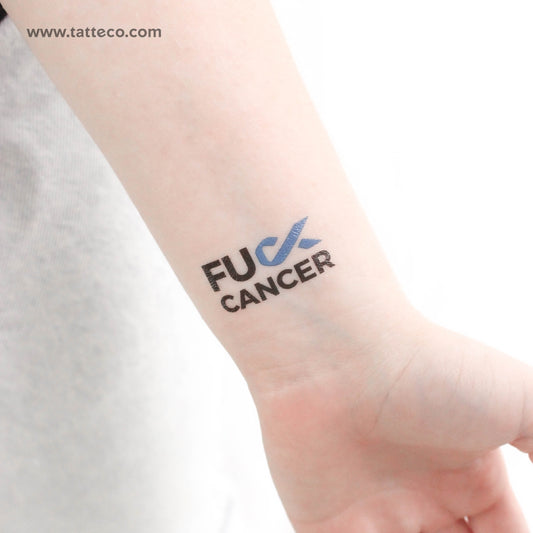 Tatuaje temporal "A la mierda con el cáncer infantil" - Juego de 3