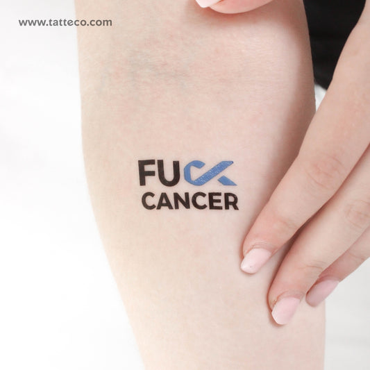 Tatuaje temporal "A la mierda con el cáncer infantil" - Juego de 3