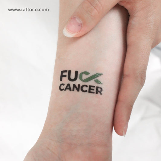 Tatuaje temporal "A la mierda con el cáncer de hígado" - Juego de 3