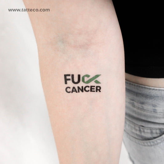 Tatuaje temporal "A la mierda con el cáncer de hígado" - Juego de 3