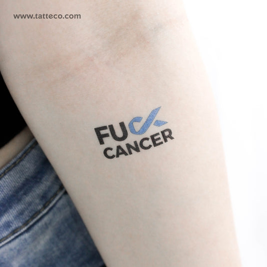 Tatuaje temporal "A la mierda el cáncer de próstata" - Juego de 3