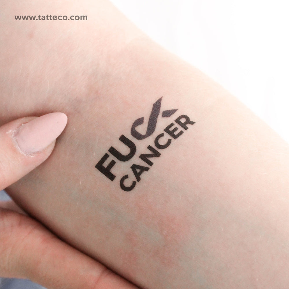 Tatuaje temporal "A la mierda el cáncer de colon" - Juego de 3