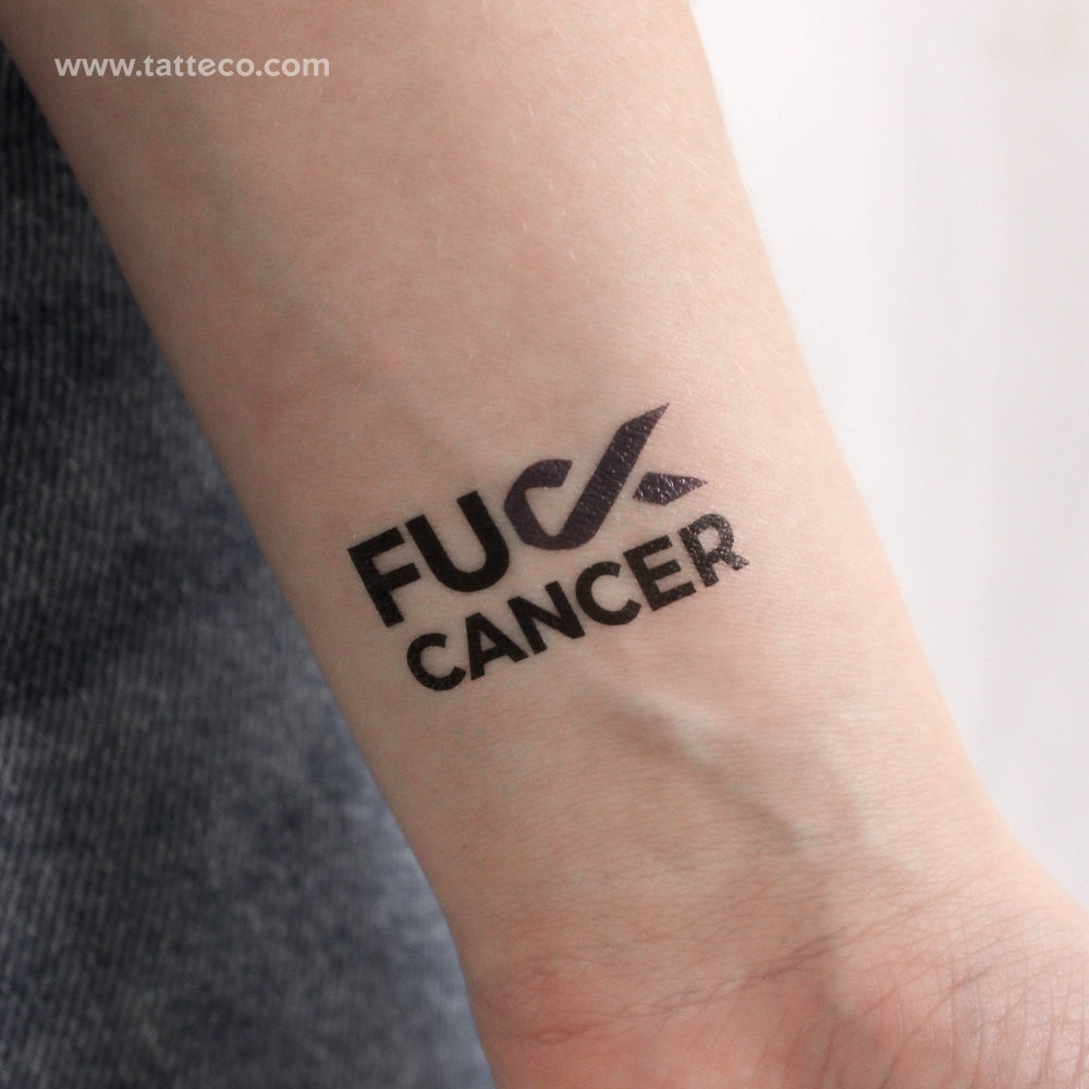 Tatuaje temporal "A la mierda el cáncer de colon" - Juego de 3