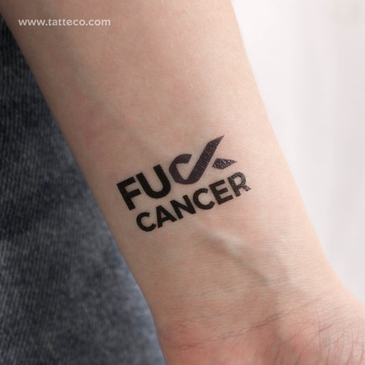 Tatuaje temporal "A la mierda el cáncer de colon" - Juego de 3