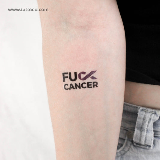 Tatuaje temporal "A la mierda con el cáncer de páncreas" - Juego de 3
