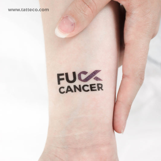 Tatuaje temporal "A la mierda con el cáncer de páncreas" - Juego de 3