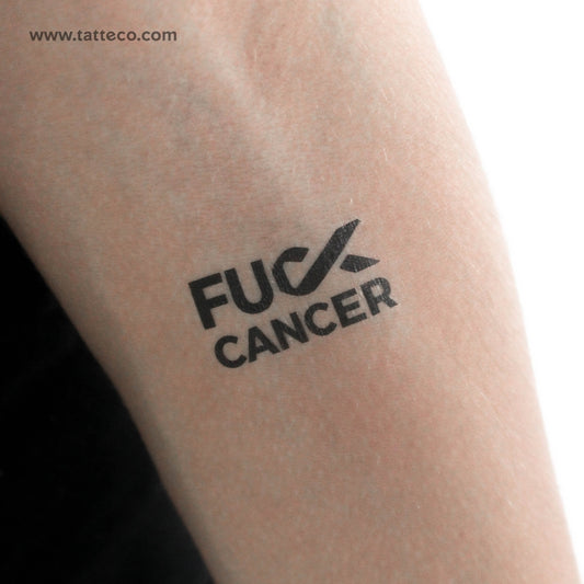Tatuaje temporal "A la mierda con el cáncer de piel" - Juego de 3