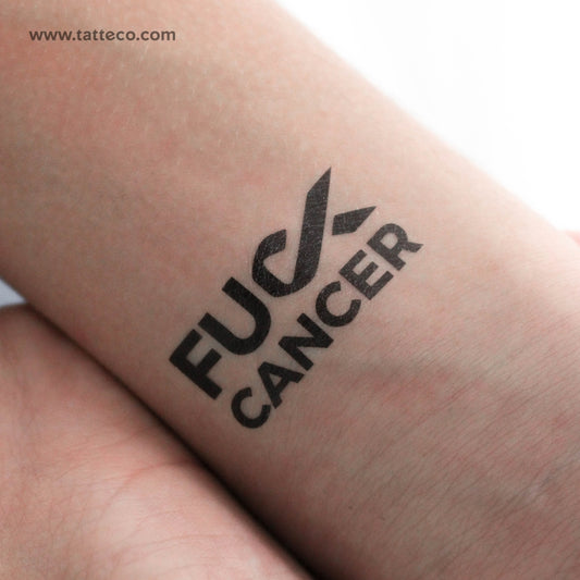 Tatuaje temporal "A la mierda con el cáncer de piel" - Juego de 3