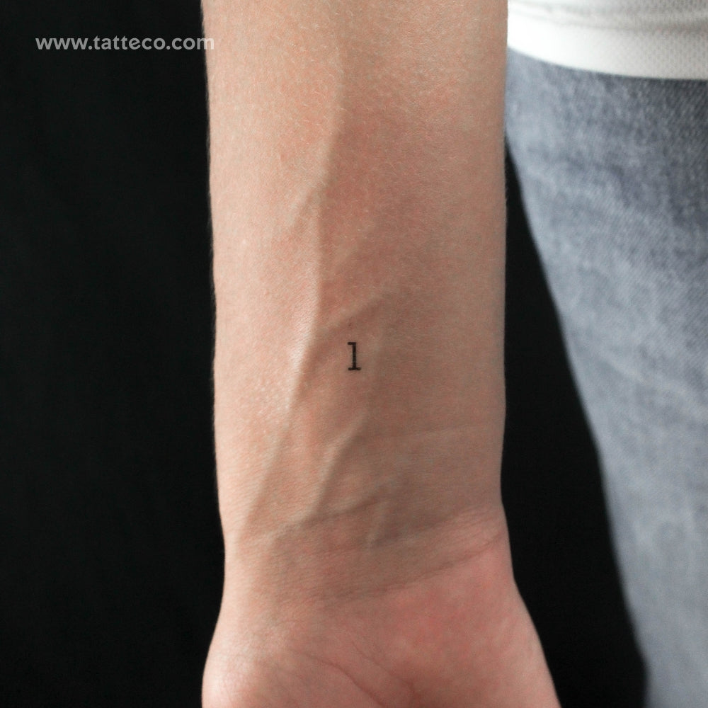 Tatuaje temporal de la letra L minúscula de máquina de escribir (juego de 3)