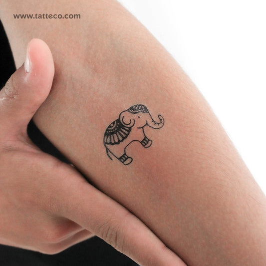Tatuaje temporal de elefante ornamental (juego de 3)