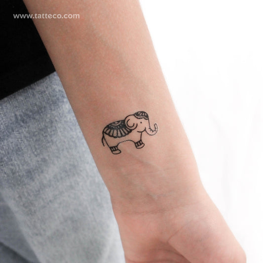 Tatuaje temporal de elefante ornamental (juego de 3)