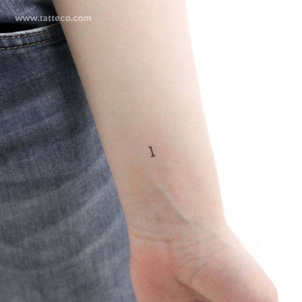 Tatuaje temporal de la letra L minúscula de máquina de escribir (juego de 3)