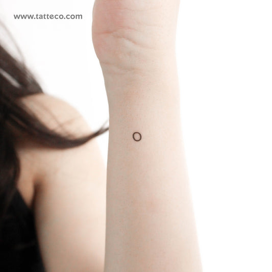 O Lowercase Typewriter Letter Temporary Tattoo - Set of 3