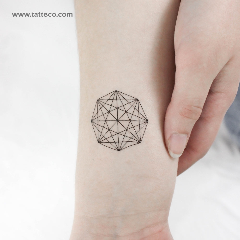 Tatuaje temporal de matriz octagonal (juego de 3)
