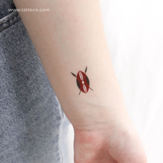 Tatuaje temporal de escudo Massai - Juego de 3