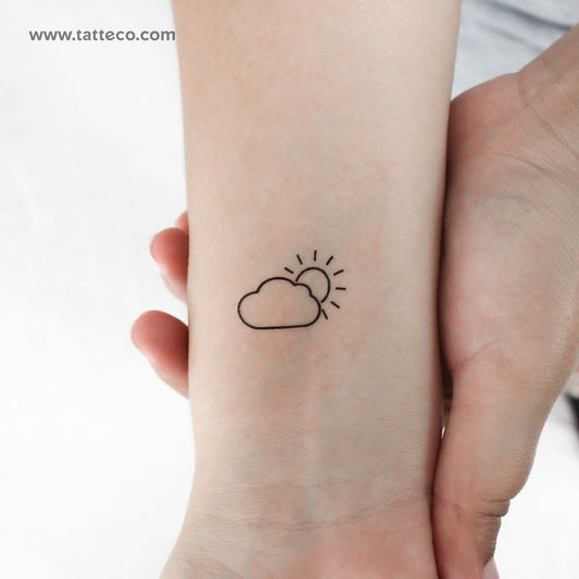 Tatuaje temporal pequeño de día nublado (juego de 3)