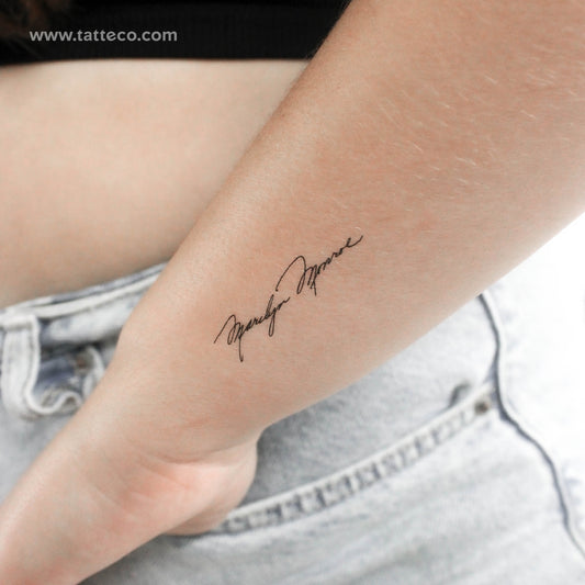 Marilyn Monroe Signature Temporary Tattoo - Set of 3
