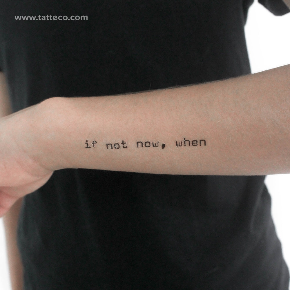 Tatuaje temporal "Si no es ahora, cuándo" - Juego de 3